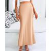 imageBTFBM Womens Summer Fall Skirt 2025 Silk Elegant High Waist Cocktail Party Wedding Mermaid Satin Maxi SkirtsSolid Champagne
