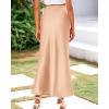 imageBTFBM Womens Summer Fall Skirt 2025 Silk Elegant High Waist Cocktail Party Wedding Mermaid Satin Maxi SkirtsSolid Champagne