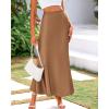 imageBTFBM Womens Summer Fall Skirt 2025 Silk Elegant High Waist Cocktail Party Wedding Mermaid Satin Maxi SkirtsSolid Coffee