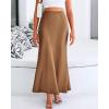 imageBTFBM Womens Summer Fall Skirt 2025 Silk Elegant High Waist Cocktail Party Wedding Mermaid Satin Maxi SkirtsSolid Coffee
