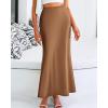imageBTFBM Womens Summer Fall Skirt 2025 Silk Elegant High Waist Cocktail Party Wedding Mermaid Satin Maxi SkirtsSolid Coffee