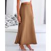 imageBTFBM Womens Summer Fall Skirt 2025 Silk Elegant High Waist Cocktail Party Wedding Mermaid Satin Maxi SkirtsSolid Coffee
