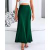 imageBTFBM Womens Summer Fall Skirt 2025 Silk Elegant High Waist Cocktail Party Wedding Mermaid Satin Maxi SkirtsSolid Dark Green