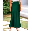 imageBTFBM Womens Summer Fall Skirt 2025 Silk Elegant High Waist Cocktail Party Wedding Mermaid Satin Maxi SkirtsSolid Dark Green
