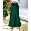 imageBTFBM Womens Summer Fall Skirt 2025 Silk Elegant High Waist Cocktail Party Wedding Mermaid Satin Maxi SkirtsSolid Dark Green