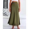 imageBTFBM Womens Summer Fall Skirt 2025 Silk Elegant High Waist Cocktail Party Wedding Mermaid Satin Maxi SkirtsSolid Light Army Green