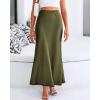 imageBTFBM Womens Summer Fall Skirt 2025 Silk Elegant High Waist Cocktail Party Wedding Mermaid Satin Maxi SkirtsSolid Light Army Green