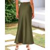 imageBTFBM Womens Summer Fall Skirt 2025 Silk Elegant High Waist Cocktail Party Wedding Mermaid Satin Maxi SkirtsSolid Light Army Green