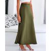 imageBTFBM Womens Summer Fall Skirt 2025 Silk Elegant High Waist Cocktail Party Wedding Mermaid Satin Maxi SkirtsSolid Light Army Green