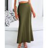 imageBTFBM Womens Summer Fall Skirt 2025 Silk Elegant High Waist Cocktail Party Wedding Mermaid Satin Maxi SkirtsSolid Light Army Green