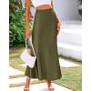 imageBTFBM Womens Summer Fall Skirt 2025 Silk Elegant High Waist Cocktail Party Wedding Mermaid Satin Maxi SkirtsSolid Light Army Green