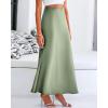 imageBTFBM Womens Summer Fall Skirt 2025 Silk Elegant High Waist Cocktail Party Wedding Mermaid Satin Maxi SkirtsSolid Light Green