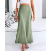 imageBTFBM Womens Summer Fall Skirt 2025 Silk Elegant High Waist Cocktail Party Wedding Mermaid Satin Maxi SkirtsSolid Light Green