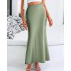 imageBTFBM Womens Summer Fall Skirt 2025 Silk Elegant High Waist Cocktail Party Wedding Mermaid Satin Maxi SkirtsSolid Light Green
