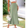 imageBTFBM Womens Summer Fall Skirt 2025 Silk Elegant High Waist Cocktail Party Wedding Mermaid Satin Maxi SkirtsSolid Light Green