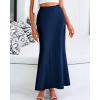 imageBTFBM Womens Summer Fall Skirt 2025 Silk Elegant High Waist Cocktail Party Wedding Mermaid Satin Maxi SkirtsSolid Navy