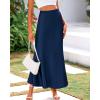 imageBTFBM Womens Summer Fall Skirt 2025 Silk Elegant High Waist Cocktail Party Wedding Mermaid Satin Maxi SkirtsSolid Navy