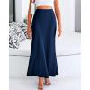 imageBTFBM Womens Summer Fall Skirt 2025 Silk Elegant High Waist Cocktail Party Wedding Mermaid Satin Maxi SkirtsSolid Navy