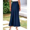 imageBTFBM Womens Summer Fall Skirt 2025 Silk Elegant High Waist Cocktail Party Wedding Mermaid Satin Maxi SkirtsSolid Navy