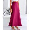 imageBTFBM Womens Summer Fall Skirt 2025 Silk Elegant High Waist Cocktail Party Wedding Mermaid Satin Maxi SkirtsSolid Rose Red