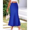 imageBTFBM Womens Summer Fall Skirt 2025 Silk Elegant High Waist Cocktail Party Wedding Mermaid Satin Maxi SkirtsSolid Royal Blue