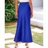 imageBTFBM Womens Summer Fall Skirt 2025 Silk Elegant High Waist Cocktail Party Wedding Mermaid Satin Maxi SkirtsSolid Royal Blue