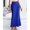 imageBTFBM Womens Summer Fall Skirt 2025 Silk Elegant High Waist Cocktail Party Wedding Mermaid Satin Maxi SkirtsSolid Royal Blue