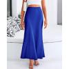 imageBTFBM Womens Summer Fall Skirt 2025 Silk Elegant High Waist Cocktail Party Wedding Mermaid Satin Maxi SkirtsSolid Royal Blue