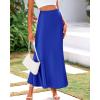 imageBTFBM Womens Summer Fall Skirt 2025 Silk Elegant High Waist Cocktail Party Wedding Mermaid Satin Maxi SkirtsSolid Royal Blue