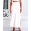 imageBTFBM Womens Summer Fall Skirt 2025 Silk Elegant High Waist Cocktail Party Wedding Mermaid Satin Maxi SkirtsSolid White