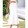 imageBTFBM Womens Summer Fall Skirt 2025 Silk Elegant High Waist Cocktail Party Wedding Mermaid Satin Maxi SkirtsSolid White