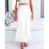 imageBTFBM Womens Summer Fall Skirt 2025 Silk Elegant High Waist Cocktail Party Wedding Mermaid Satin Maxi SkirtsSolid White