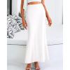 imageBTFBM Womens Summer Fall Skirt 2025 Silk Elegant High Waist Cocktail Party Wedding Mermaid Satin Maxi SkirtsSolid White