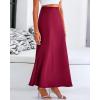 imageBTFBM Womens Summer Fall Skirt 2025 Silk Elegant High Waist Cocktail Party Wedding Mermaid Satin Maxi SkirtsSolid Wine Red