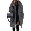 imageBTFBM Women 2025 Winter Faux Fur Coats Lapel Long Sleeve Fuzzy Fleece Outerwear Button Down Sherpa Jackets Fall OutfitsSolid Dark Grey