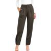 imageBTFBM Womens 2025 Casual Button Down Pants Elastic High Waist Business Work Trousers Long Straight Slacks with PocketsArmy Green