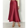 imageBTFBM 2025 Women Summer Spring Long Satin Skirt Silk Elegant High Waist Cocktail Party Wedding Flowy ALine Midi SkirtsSolid Bean Paste Pink
