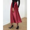 imageBTFBM 2025 Women Summer Spring Long Satin Skirt Silk Elegant High Waist Cocktail Party Wedding Flowy ALine Midi SkirtsSolid Bean Paste Pink