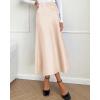 imageBTFBM 2025 Women Summer Spring Long Satin Skirt Silk Elegant High Waist Cocktail Party Wedding Flowy ALine Midi SkirtsSolid Beige