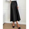 imageBTFBM 2025 Women Summer Spring Long Satin Skirt Silk Elegant High Waist Cocktail Party Wedding Flowy ALine Midi SkirtsSolid Black