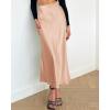 imageBTFBM 2025 Women Summer Spring Long Satin Skirt Silk Elegant High Waist Cocktail Party Wedding Flowy ALine Midi SkirtsSolid Champagne