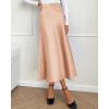 imageBTFBM 2025 Women Summer Spring Long Satin Skirt Silk Elegant High Waist Cocktail Party Wedding Flowy ALine Midi SkirtsSolid Champagne
