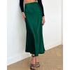 imageBTFBM 2025 Women Summer Spring Long Satin Skirt Silk Elegant High Waist Cocktail Party Wedding Flowy ALine Midi SkirtsSolid Dark Green