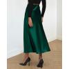 imageBTFBM 2025 Women Summer Spring Long Satin Skirt Silk Elegant High Waist Cocktail Party Wedding Flowy ALine Midi SkirtsSolid Dark Green
