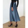 imageBTFBM 2025 Women Summer Spring Long Satin Skirt Silk Elegant High Waist Cocktail Party Wedding Flowy ALine Midi SkirtsSolid Grey Blue