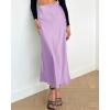 imageBTFBM 2025 Women Summer Spring Long Satin Skirt Silk Elegant High Waist Cocktail Party Wedding Flowy ALine Midi SkirtsSolid Light Purple