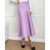 imageBTFBM 2025 Women Summer Spring Long Satin Skirt Silk Elegant High Waist Cocktail Party Wedding Flowy ALine Midi SkirtsSolid Light Purple