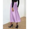 imageBTFBM 2025 Women Summer Spring Long Satin Skirt Silk Elegant High Waist Cocktail Party Wedding Flowy ALine Midi SkirtsSolid Light Purple