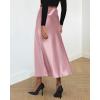 imageBTFBM 2025 Women Summer Spring Long Satin Skirt Silk Elegant High Waist Cocktail Party Wedding Flowy ALine Midi SkirtsSolid Pink