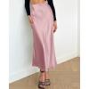 imageBTFBM 2025 Women Summer Spring Long Satin Skirt Silk Elegant High Waist Cocktail Party Wedding Flowy ALine Midi SkirtsSolid Pink